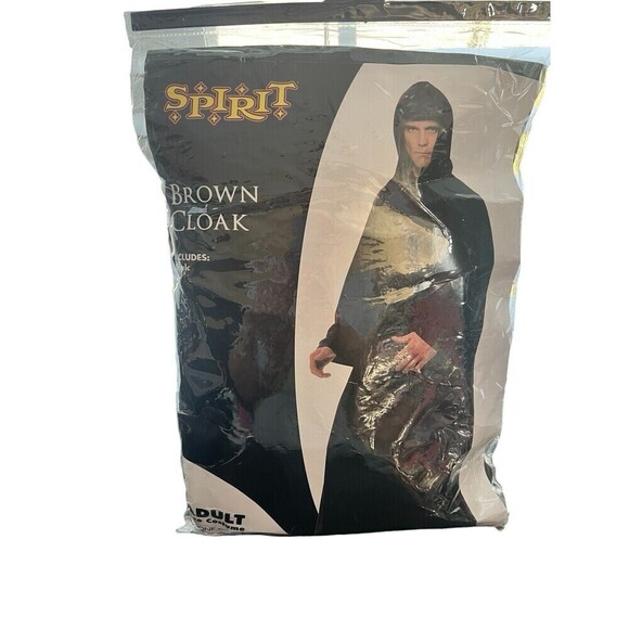 Spirit Halloween Brown  Cloak Adult One Size IN PACKAGE 100% Polyester - Picture 3 of 7